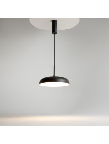 Minimalistyczna czarna lampa wisząca Gerhard LED do jadalni - płaski metalowy dysk 3000K 800 lm Minimalistyczna czarna lampa wisząca Gerhard LED do jadalni - płaski metalowy dysk 3000K 800 lm