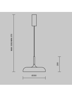 Minimalistyczna czarna lampa wisząca Gerhard LED do jadalni - płaski metalowy dysk 3000K 800 lm