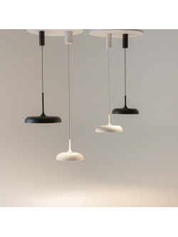 Minimalistyczna czarna lampa wisząca Gerhard LED - płaski dysk z dyfuzorem 3000K 1200 lm