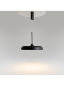 Minimalistyczna czarna lampa wisząca Gerhard LED - płaski dysk z dyfuzorem 3000K 1200 lm