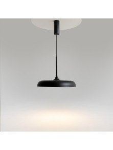 Minimalistyczna czarna lampa wisząca Gerhard LED - płaski dysk z dyfuzorem 3000K 1200 lm Minimalistyczna czarna lampa wisząca Gerhard LED - płaski dysk z dyfuzorem 3000K 1200 lm