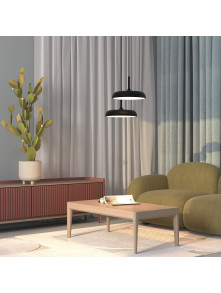 Minimalistyczna czarna lampa wisząca Gerhard LED - płaski dysk z dyfuzorem 3000K 1200 lm Minimalistyczna czarna lampa wisząca Gerhard LED - płaski dysk z dyfuzorem 3000K 1200 lm
