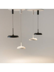 Minimalistyczna biała lampa wisząca Gerhard LED - płaski metalowy klosz 3000K 1400 lm