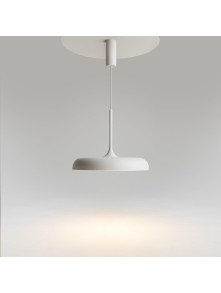 Minimalistyczna biała lampa wisząca Gerhard LED - płaski metalowy klosz 3000K 1400 lm