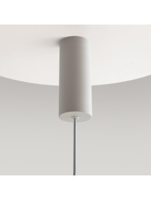 Minimalistyczna biała lampa wisząca Gerhard LED - płaski metalowy klosz 3000K 1400 lm