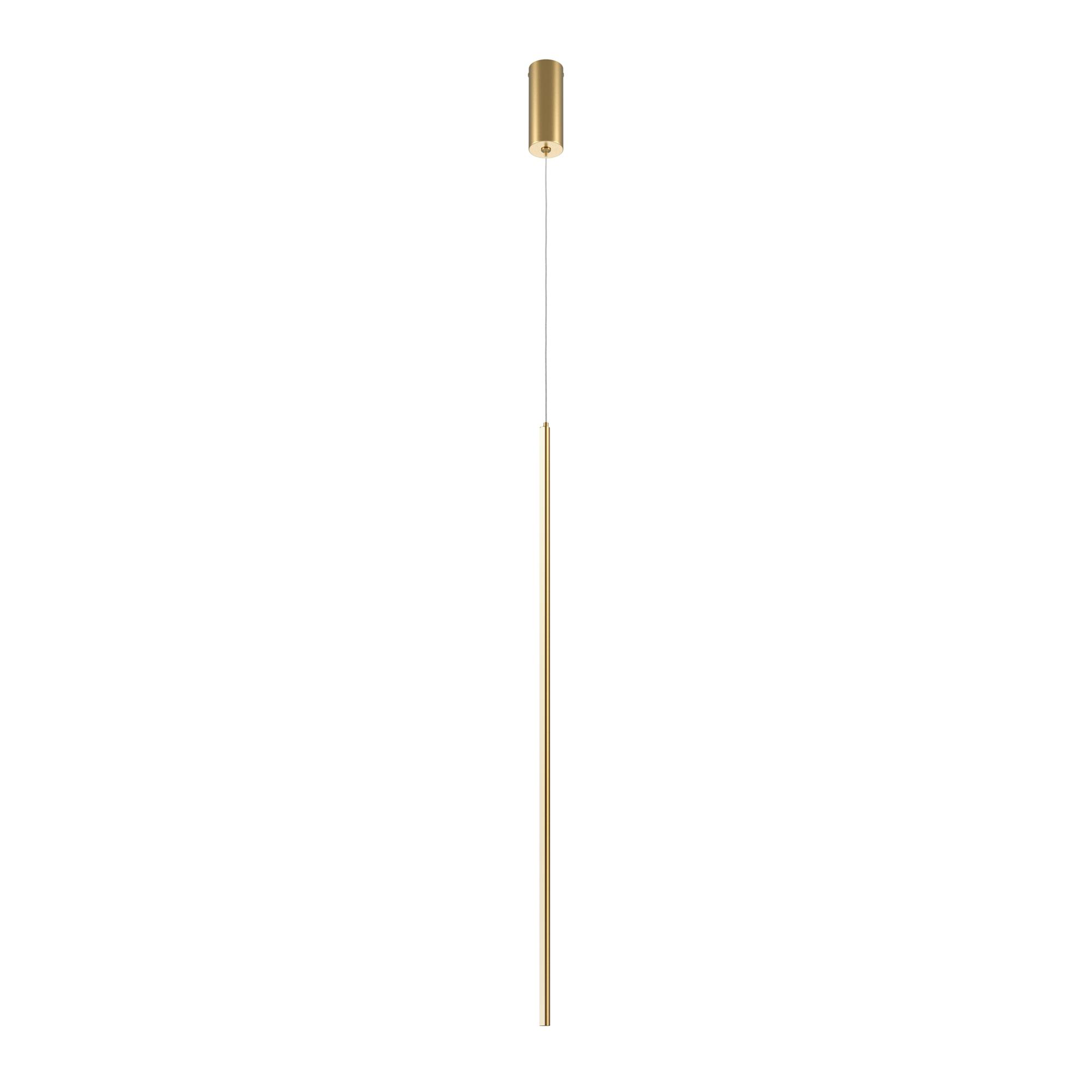 Minimalistyczna lampa wisząca Halo LED w kolorze mosiądzu - smukła tuba, CCT 3000/4000K