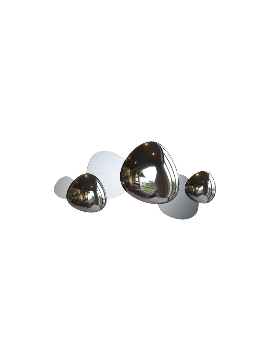 Chromowy kinkiet Jack-stone LED do salonu - trzy lustrzane krople 3000K - Maytoni