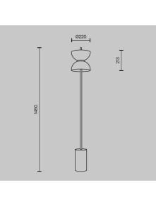 Lampa podłogowa Kyoto LED 3000K - podwójny mleczny szklany klosz klepsydra, czarna