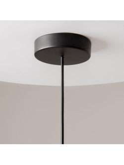 Lampa wisząca Kyoto LED 3000K czarna - mlecznobiały szklany klosz tuba