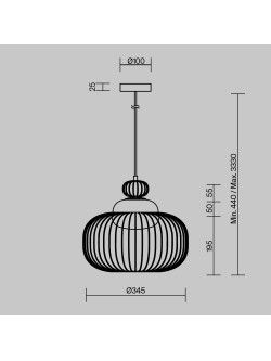 Lampa wisząca Levitation w kolorze mosiądzu - ażurowy klosz z kulą ze szkła mlecznego, 1xG9