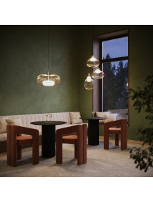 Złota lampa wisząca Levitation LED 3000K - ażurowy klosz z metalowych prętów Złota lampa wisząca Levitation LED 3000K - ażurowy klosz z metalowych prętów