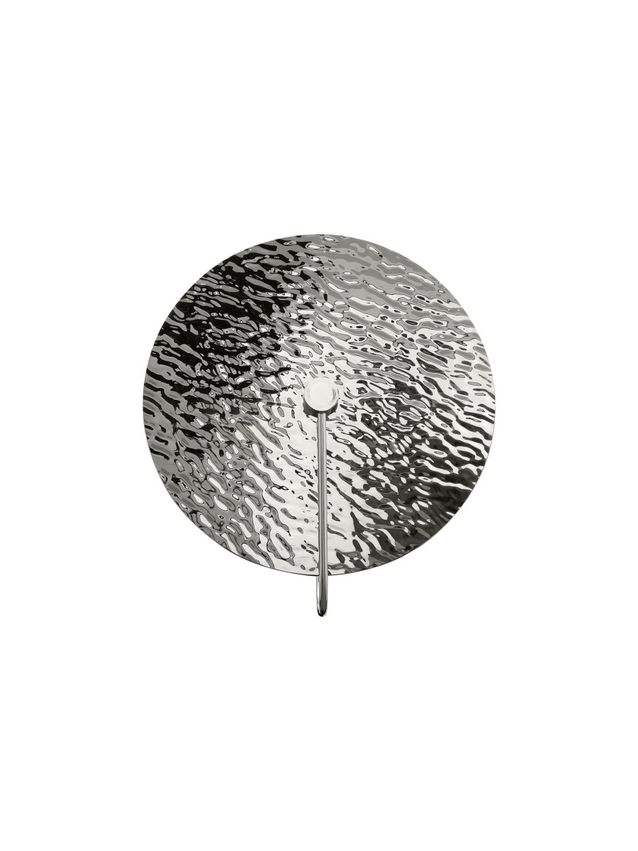 Chromowany kinkiet Mare do salonu - młotkowany metalowy dysk 40 cm - Maytoni