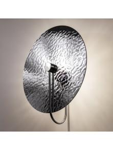 Chromowany kinkiet Mare do salonu - młotkowany metalowy dysk 40 cm - Maytoni