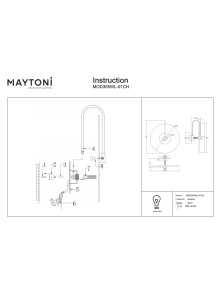 Chromowany kinkiet Mare do salonu - młotkowany metalowy dysk 40 cm - Maytoni