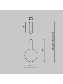 Minimalistyczna lampa wisząca Nebula LED do jadalni - szklana kula 3000K 4W - Maytoni