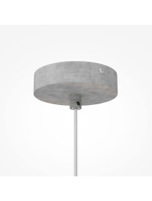 Designerska lampa wisząca Opus w szarości - betonowa rama i mleczna kula Designerska lampa wisząca Opus w szarości - betonowa rama i mleczna kula