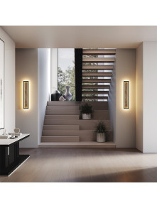Kinkiet LED Orign do korytarza - czarna rama i kamienny panel 3000K 800lm Kinkiet LED Orign do korytarza - czarna rama i kamienny panel 3000K 800lm