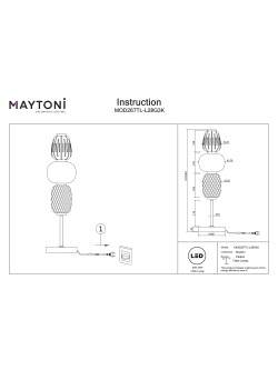 Złota lampa stołowa Pattern LED do salonu - trzy dekoracyjne szklane segmenty
