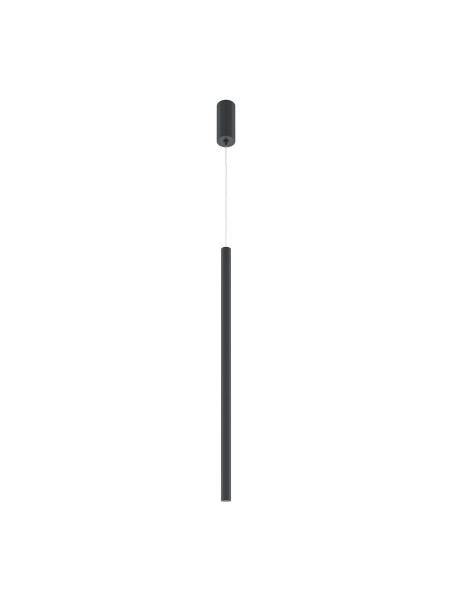Czarna lampa wisząca Pro Extra nad wyspę LED - smukła metalowa tuba 80 cm, 4000K