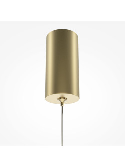 Złota lampa wisząca Pro Extra nad wyspę LED - smukła metalowa tuba 80 cm, 4000K