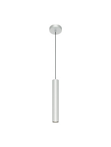 Srebrna lampa wisząca Pro Focus nad wyspę - metalowa tuba GU10 1-punktowa - Maytoni Srebrna lampa wisząca Pro Focus nad wyspę - metalowa tuba GU10 1-punktowa - Maytoni