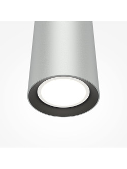 Srebrna lampa wisząca Pro Focus nad wyspę - metalowa tuba GU10 1-punktowa - Maytoni