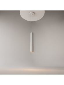 Biała lampa wisząca Pro Focus nad wyspę - smukła tuba GU10 1-punktowa - Maytoni Biała lampa wisząca Pro Focus nad wyspę - smukła tuba GU10 1-punktowa - Maytoni