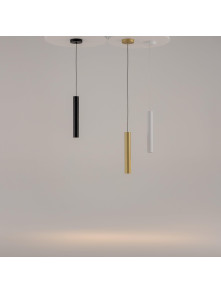 Biała lampa wisząca Pro Focus nad wyspę - smukła tuba GU10 1-punktowa - Maytoni Biała lampa wisząca Pro Focus nad wyspę - smukła tuba GU10 1-punktowa - Maytoni