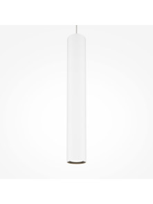 Biała lampa wisząca Pro Focus nad wyspę - smukła tuba GU10 1-punktowa - Maytoni Biała lampa wisząca Pro Focus nad wyspę - smukła tuba GU10 1-punktowa - Maytoni