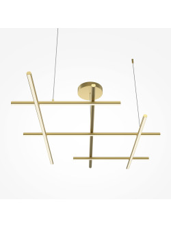 Złoty żyrandol wiszący Radiance LED 3000K - geometryczne pręty 3150 lm