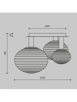 Nowoczesna czarna lampa sufitowa Reels 3-punktowa - ryflowane grafitowe szklane klosze