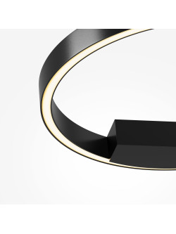Kinkiet LED Rim Maytoni czarny - świetlny pierścień halo 40 cm, CCT 3000/4000K