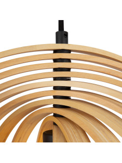 Skandynawska lampa wisząca Roots - ażurowa drewniana kula 1xE27, 43 cm