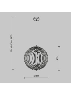 Skandynawska lampa wisząca Roots - ażurowa drewniana kula 1xE27, 43 cm