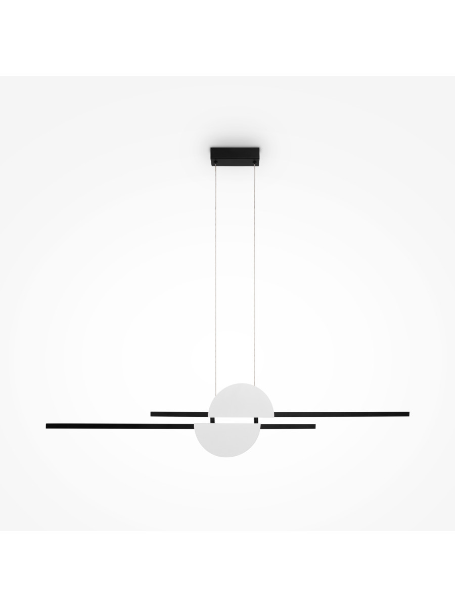 Minimalistyczna lampa wisząca Skyline LED nad stół - biało-czarna geometria 4000K