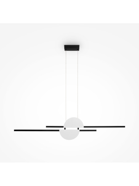 Minimalistyczna lampa wisząca Skyline LED nad stół - biało-czarna geometria 4000K