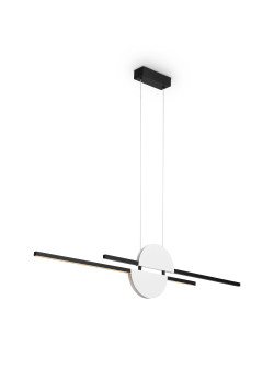 Minimalistyczna lampa wisząca Skyline LED nad stół - biało-czarna geometria 4000K