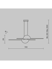 Minimalistyczna lampa wisząca Skyline LED nad stół - biało-czarna geometria 4000K