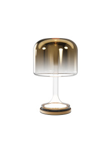 Designerska lampa stołowa Spirito LED 3000K - bursztynowy szklany klosz gradientowy 820 lm