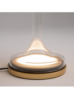 Designerska lampa stołowa Spirito LED 3000K - bursztynowy szklany klosz gradientowy 820 lm