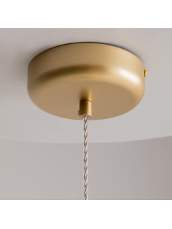 Złota lampa wisząca Spirito LED do jadalni - szklany klosz gradient złoto-transparent 3000K