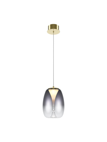 Lampa wisząca Splash LED w złocie - szklany klosz przyciemniony - kropla gradient, dekoracyjna, 3000K