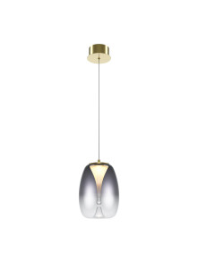 Lampa wisząca Splash LED w złocie - szklany klosz przyciemniony - kropla gradient, dekoracyjna, 3000K