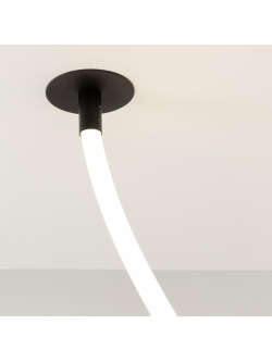 Minimalistyczna lampa wisząca Tau LED do salonu - świetlny półkolisty łuk - wąż świetlny, 3000K, 2200lm, czarna