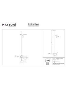 Minimalistyczna mosiężna lampa podłogowa Thin do czytania LED 3000K - regulowany reflektor 800lm Minimalistyczna mosiężna lampa podłogowa Thin do czytania LED 3000K - regulowany reflektor 800lm