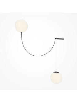 Lampa ścienna Twins LED do korytarza - dwie mleczne szklane kule pająk 1400 lm