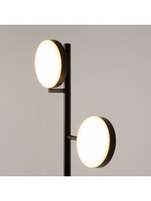 Czarna lampa podłogowa LED Fad do czytania - dwa dyskowe klosze 3000K, 1000 lm - Maytoni Czarna lampa podłogowa LED Fad do czytania - dwa dyskowe klosze 3000K, 1000 lm - Maytoni
