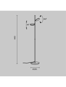 Czarna lampa podłogowa LED Fad do czytania - dwa dyskowe klosze 3000K, 1000 lm - Maytoni Czarna lampa podłogowa LED Fad do czytania - dwa dyskowe klosze 3000K, 1000 lm - Maytoni