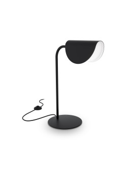 Nowoczesna czarna lampa stołowa Mollis na biurko - asymetryczny metalowy klosz