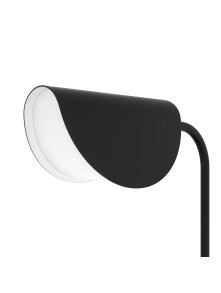 Nowoczesna czarna lampa stołowa Mollis na biurko - asymetryczny metalowy klosz